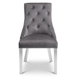 Velvet Dining Chairs in Set Of 2 Lion Head - Gladstone