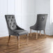 Velvet Dining Chairs in Set Of 2 Lion Head - Gladstone
