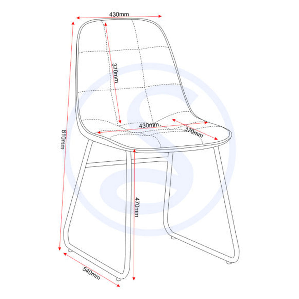 Velvet Dining Chairs in Set Of 2 - Lukas