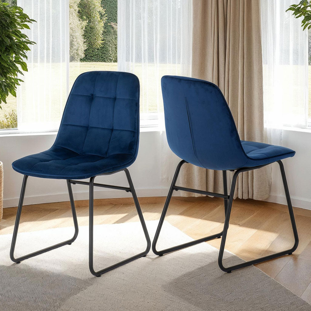 Velvet Dining Chairs in Set Of 2 - Lukas