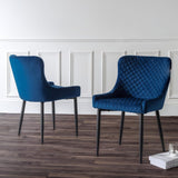Velvet Dining Chairs in Set Of 2 - Luxe