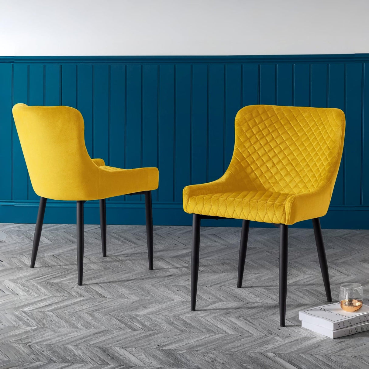 Velvet Dining Chairs in Set Of 2 - Luxe