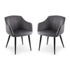 Velvet Dining Chairs in Set Of 2 Scalloped - Hobart