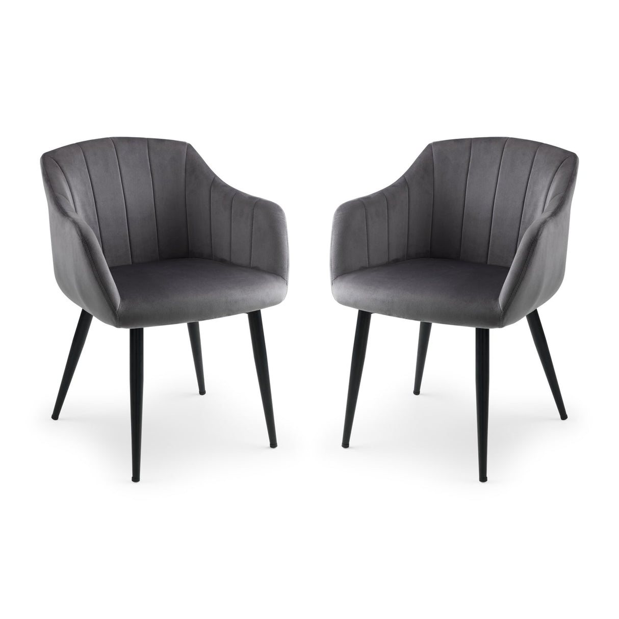 Velvet Dining Chairs in Set Of 2 Scalloped - Hobart