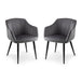 Velvet Dining Chairs in Set Of 2 Scalloped - Hobart