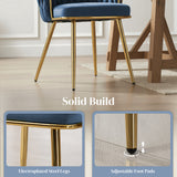 Velvet Dining Chairs in Set Of 2 With Gold Metal Legs- Velmora