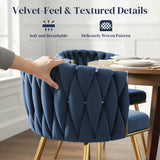 Velvet Dining Chairs in Set Of 2 With Gold Metal Legs- Velmora