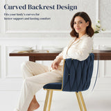 Velvet Dining Chairs in Set Of 2 With Gold Metal Legs- Velmora
