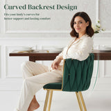 Velvet Dining Chairs in Set Of 2 With Gold Metal Legs- Velmora