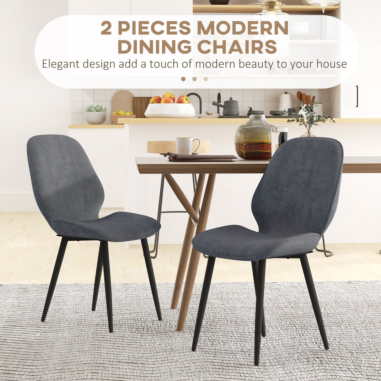 Velvet Dining Chairs in Set Of 2 With Metal Legs - Velmora