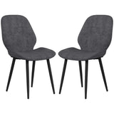 Velvet Dining Chairs in Set Of 2 With Metal Legs - Velmora