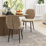 Velvet Dining Chairs in Set Of 2 With Metal Legs - Velmora