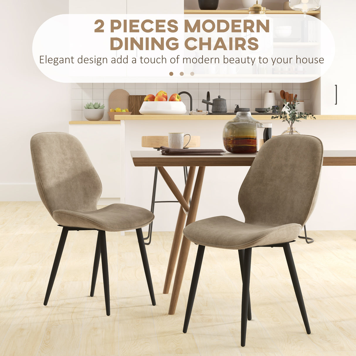 Velvet Dining Chairs in Set Of 2 With Metal Legs - Velmora