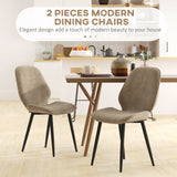 Velvet Dining Chairs in Set Of 2 With Metal Legs - Velmora