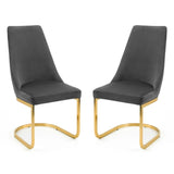 Velvet Dining Chairs in Set Of 2 Cantilever - Vittoria