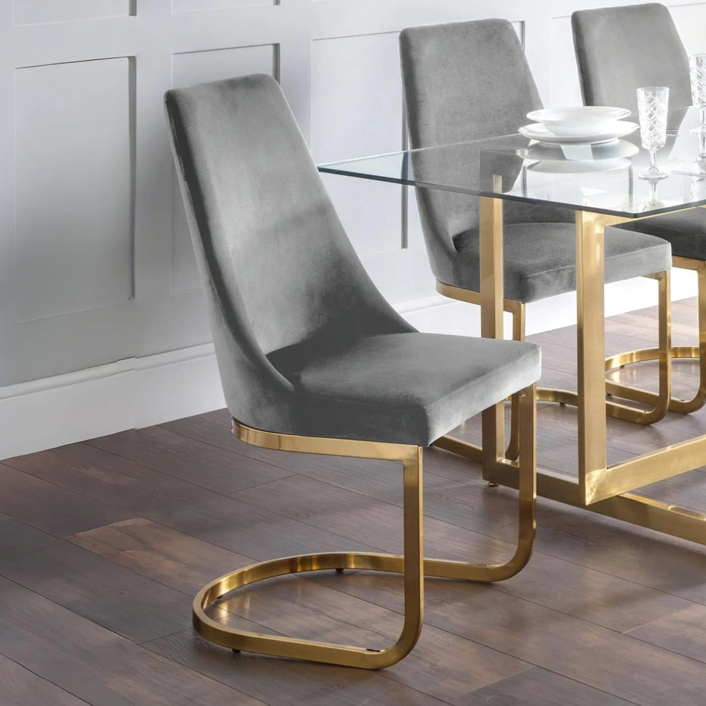 Velvet Dining Chairs in Set Of 2 Cantilever - Vittoria