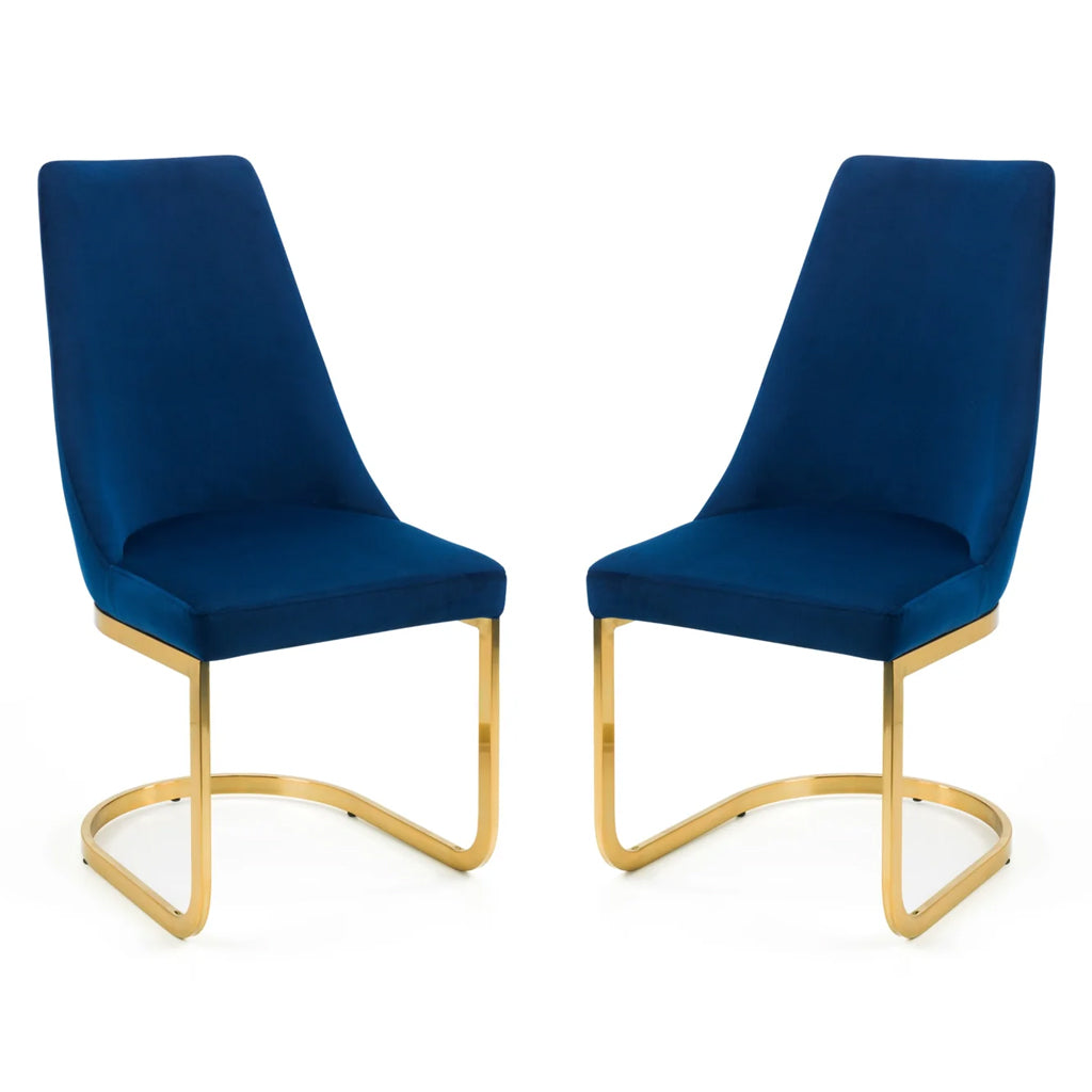 Velvet Dining Chairs in Set Of 2 Cantilever - Vittoria