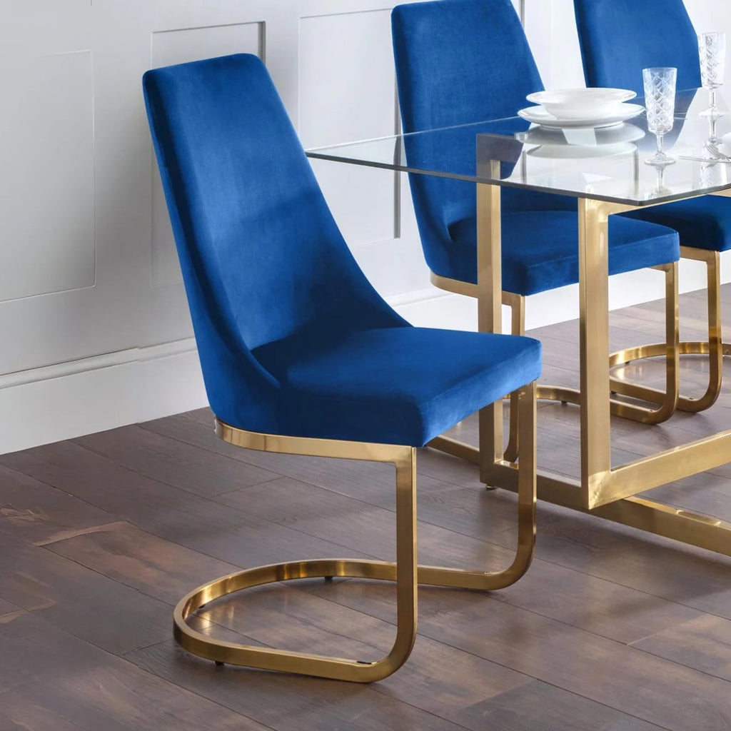 Velvet Dining Chairs in Set Of 2 Cantilever - Vittoria