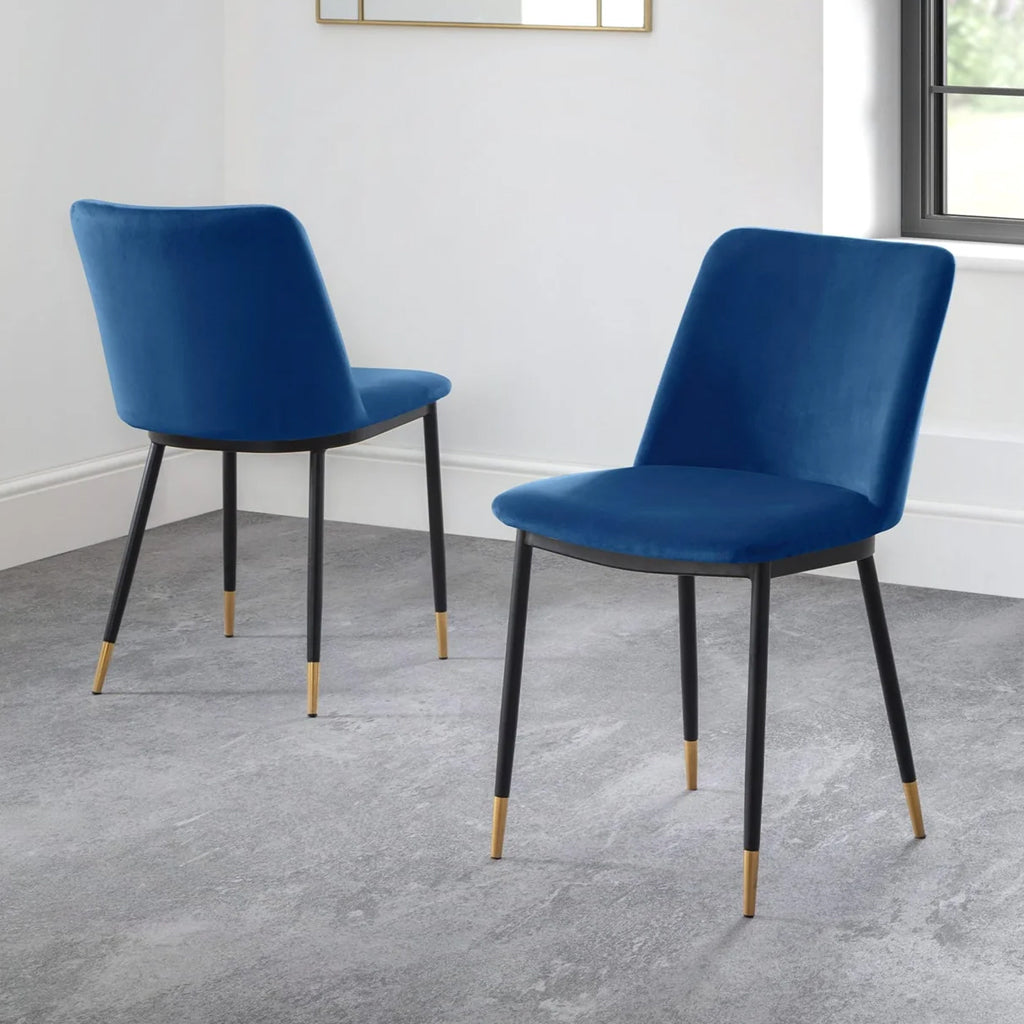 Velvet Dining Chairs in Set Of 2 - Delaunay