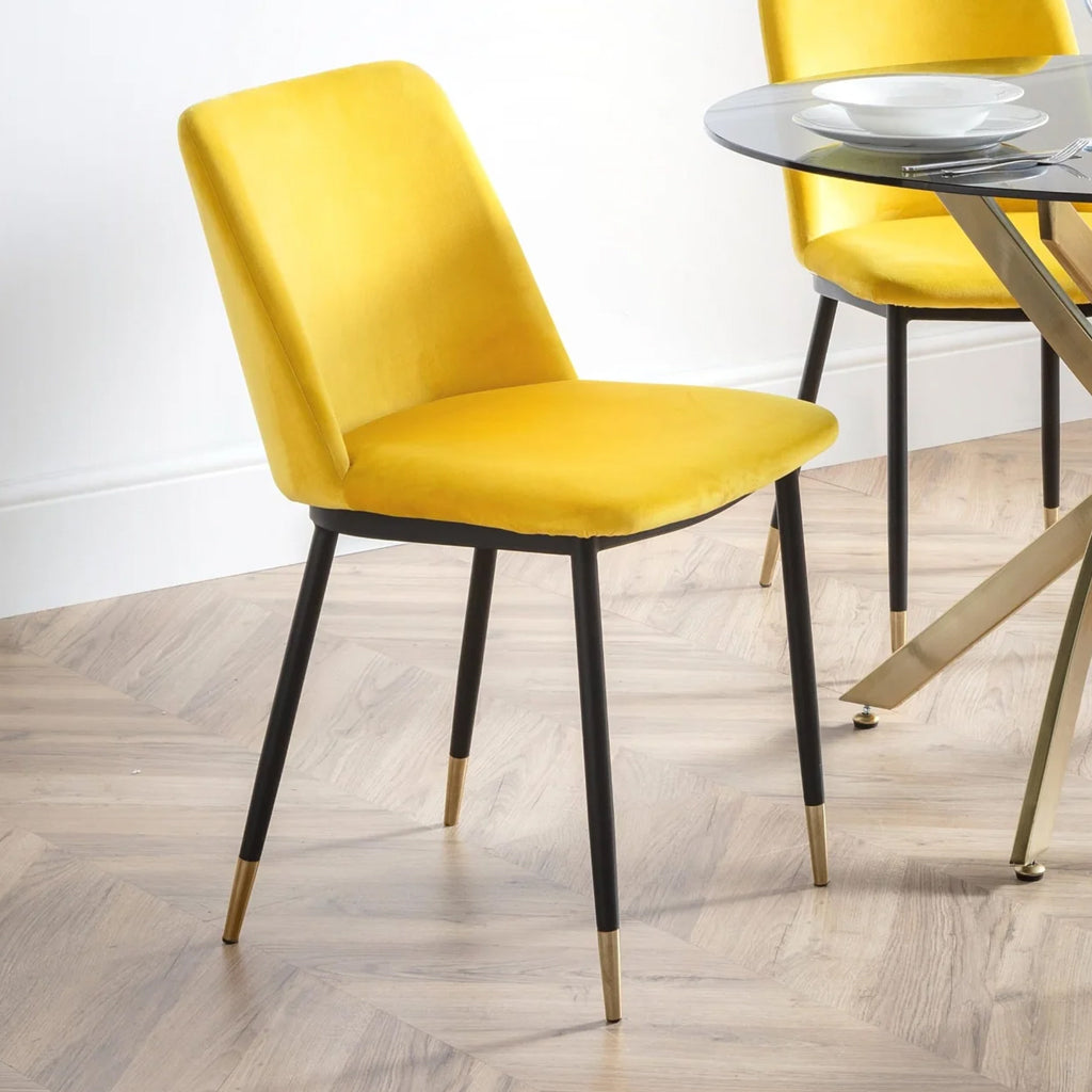 Velvet Dining Chairs in Set Of 2 - Delaunay