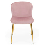 Velvet Dining Chairs in Set Of 2 With Gold Metal Legs - Harper