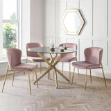 Velvet Dining Chairs in Set Of 2 With Gold Metal Legs - Harper