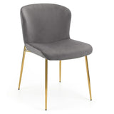 Velvet Dining Chairs in Set Of 2 With Gold Metal Legs - Harper