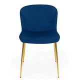 Velvet Dining Chairs in Set Of 2 With Gold Metal Legs - Harper
