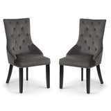 Velvet Dining Chairs in Set Of 2 Knockerback - Veneto