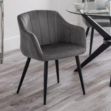 Velvet Dining Chairs in Set Of 2 Scalloped - Hobart