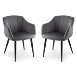 Velvet Dining Chairs in Set Of 2 Scalloped - Hobart