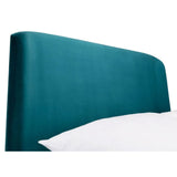 Velvet Double Bed With Curved Headboard - Frida