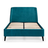 Velvet Double Bed With Curved Headboard - Frida