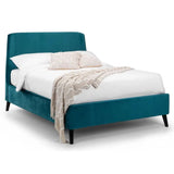 Velvet Double Bed With Curved Headboard - Frida