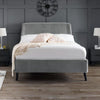 Velvet Double Bed With Curved Headboard - Frida
