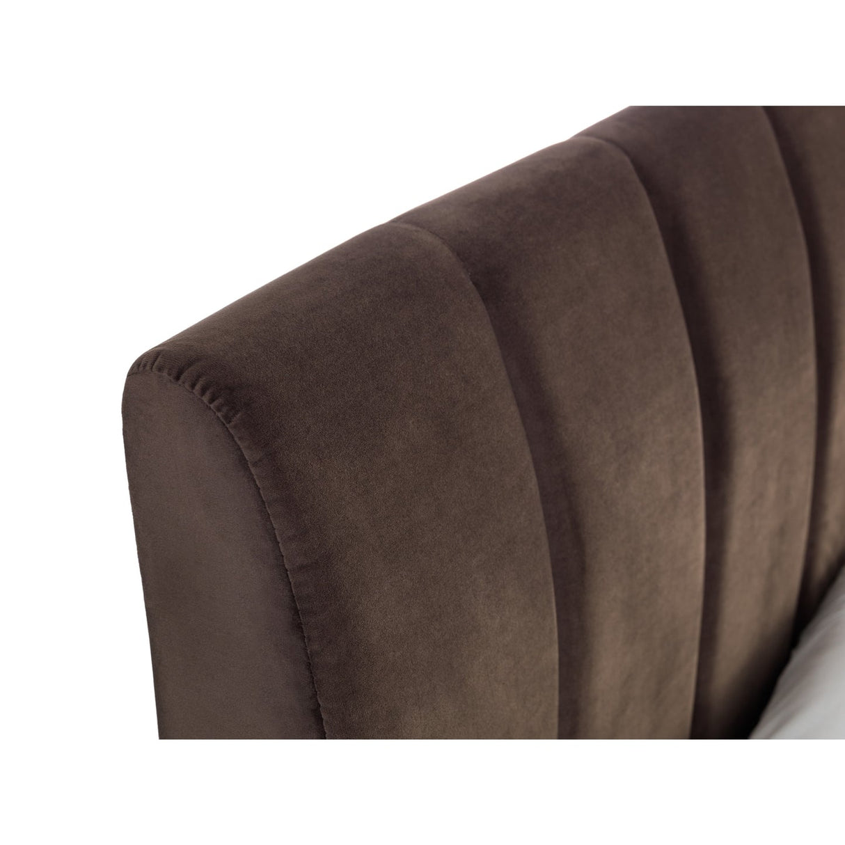 Velvet Double Bed With Gold Metal Feet - Deco