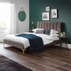 Velvet Double Bed With Gold Metal Feet - Deco