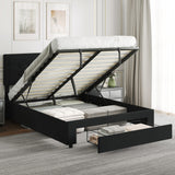 Velvet Double Ottoman Storage Bed 140cm Wide With Front Drawer - Velmora