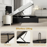 Velvet Double Ottoman Storage Bed 140cm Wide With Front Drawer - Velmora