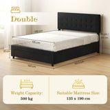 Velvet Double Ottoman Storage Bed 140cm Wide With Front Drawer - Velmora