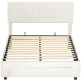 Velvet Double Ottoman Storage Bed 140cm Wide With Front Drawer - Velmora