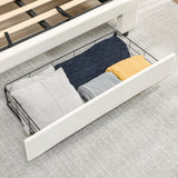 Velvet Double Ottoman Storage Bed 140cm Wide With Front Drawer - Velmora