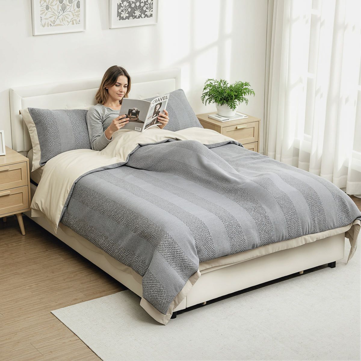 Velvet Double Ottoman Storage Bed 140cm Wide With Front Drawer - Velmora