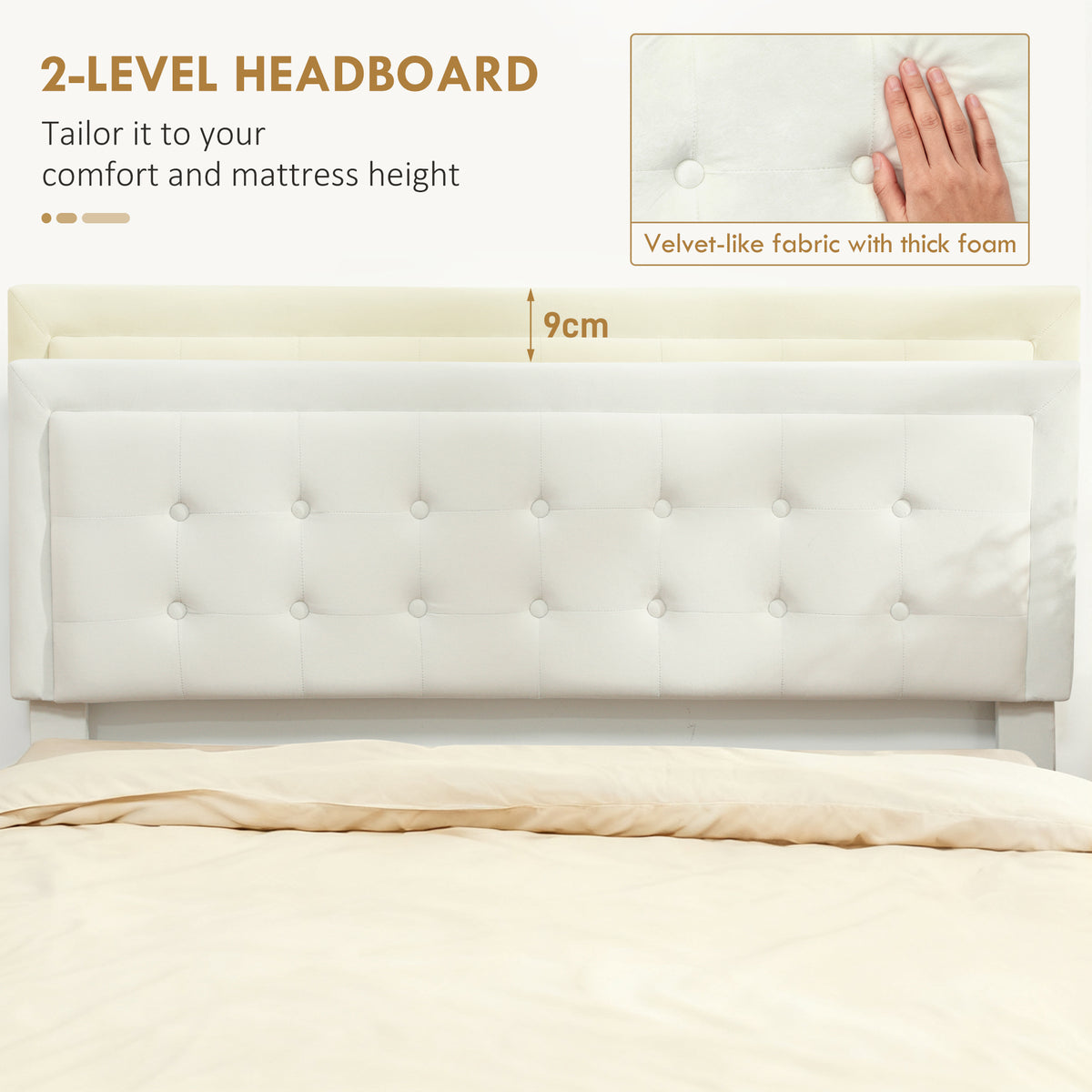 Velvet Double Ottoman Storage Bed 140cm Wide With Front Drawer - Velmora
