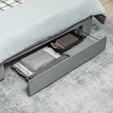 Velvet Double Ottoman Storage Bed 140cm Wide With Front Drawer - Velmora