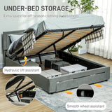Velvet Double Ottoman Storage Bed 140cm Wide With Front Drawer - Velmora