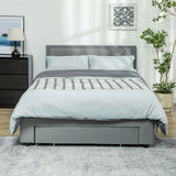 Velvet Double Ottoman Storage Bed 140cm Wide With Front Drawer - Velmora