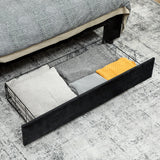 Velvet Double Ottoman Storage Bed 157.5cm Wide With Front Drawer - Velmora