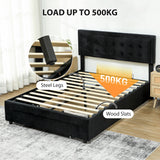 Velvet Double Ottoman Storage Bed 157.5cm Wide With Front Drawer - Velmora