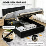 Velvet Double Ottoman Storage Bed 157.5cm Wide With Front Drawer - Velmora
